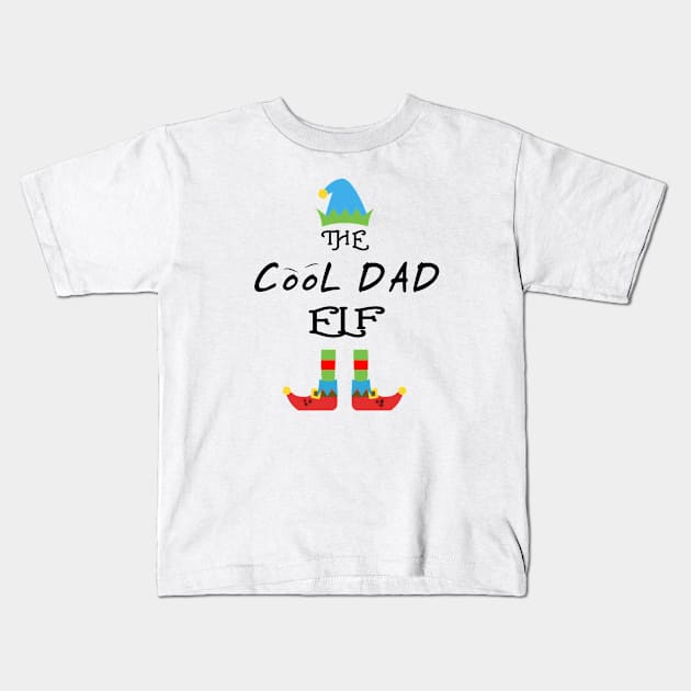 The CooL Dad Elf Matching Family Group Christmas Party Kids T-Shirt by CareTees